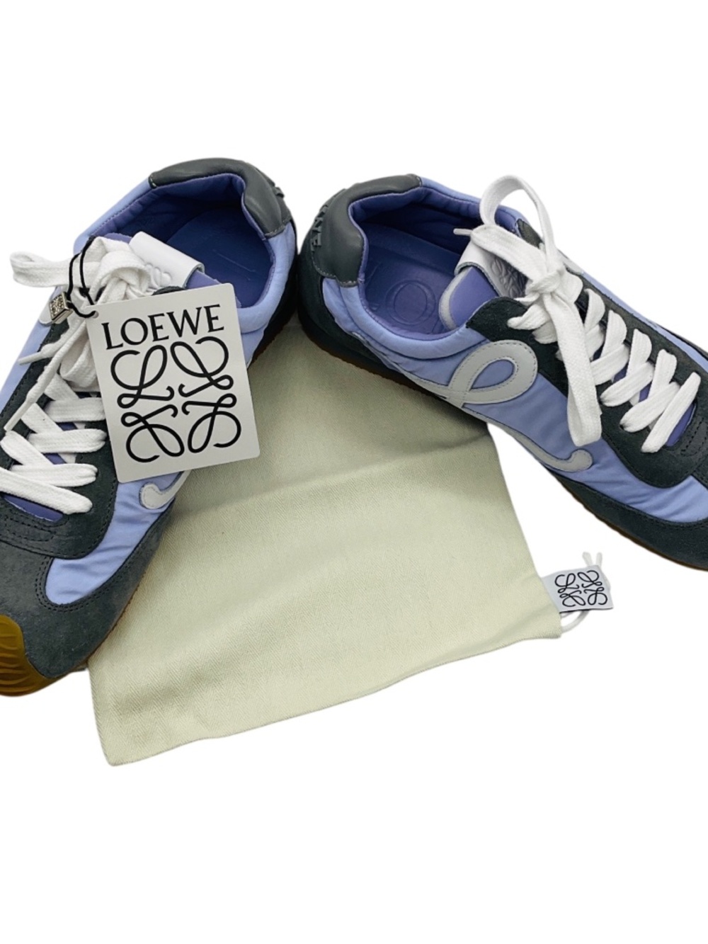 LOEWE LIGHT PURPLE / WHITE / DARK GRAY BALLET RUNNER SUEDE AND NYLON SNEAKERS - Picture 7 of 9